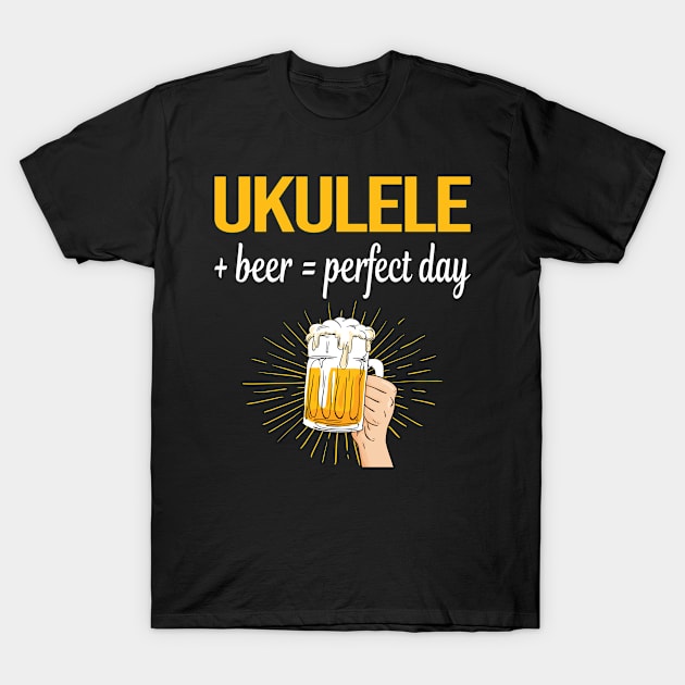 Beer Perfect Day Ukulele T-Shirt by relativeshrimp